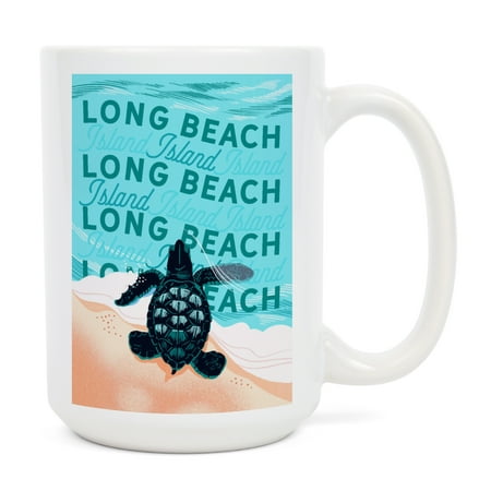 

15 fl oz Ceramic Mug Long Beach Island New Jersey Courageous Explorer Collection Turtle and Ocean Dishwasher & Microwave Safe