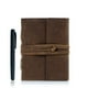 thumbnail image 1 of Diario de cuero rayado con pluma de lujo. Hecho a mano/Cuaderno escritura/Block notas encuadernado para hombres y mujeres tamaño mediano. Regalo bloc artistas (7X5), 1 of 3