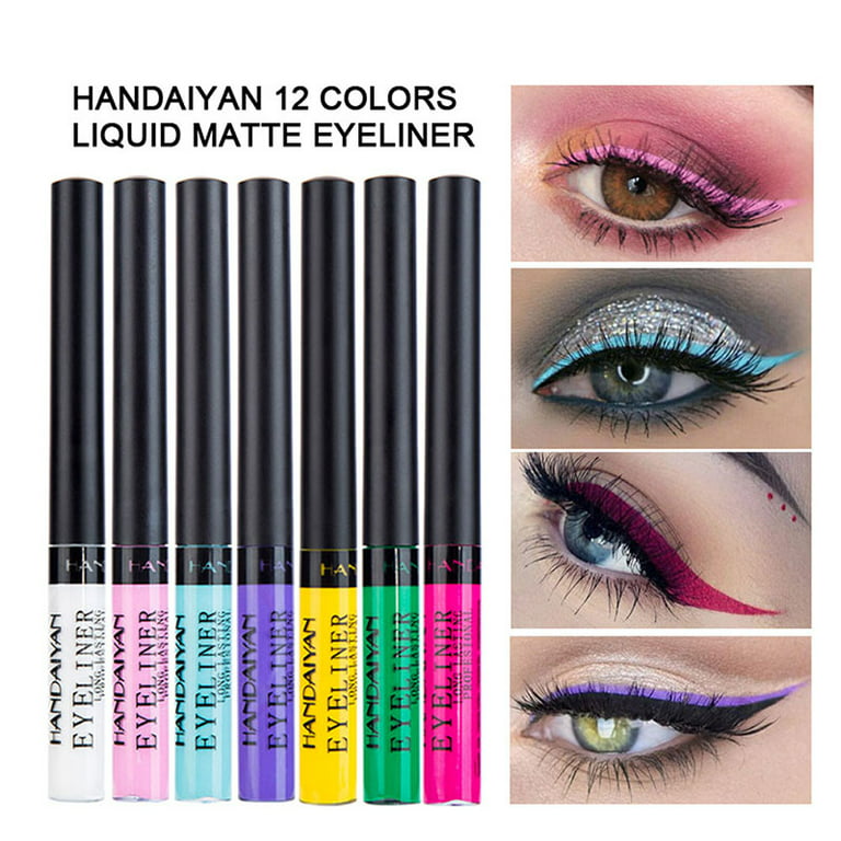 Matte Colorful Eyeliner,12 Colors Long Lasting Waterproof Eyeliner Professional Bright-colored Eyeliner Pen Set (12 pcs) - Walmart.com