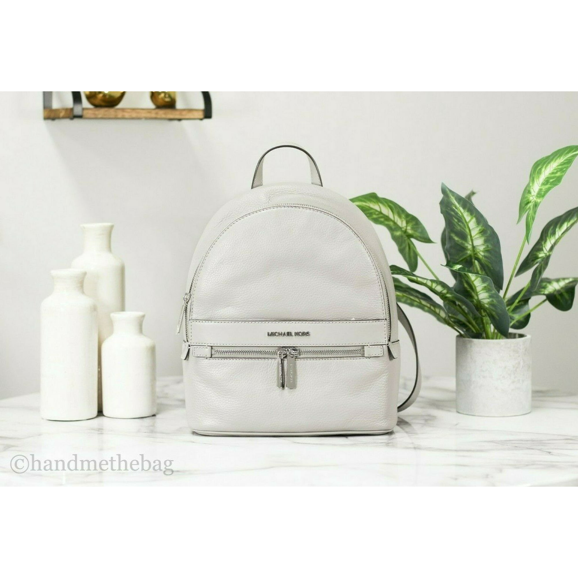 Michael Kors Bright White & Pearl Gray Signature Kenly Medium Canvas  Backpack, Best Price and Reviews