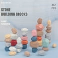 thumbnail image 3 of 36PCS Wooden Balancing Stacking Stones Rocks Wood Building Blocks Set Sorting Stacking Games Preschool Puzzle Toys For Kids, 3 of 9