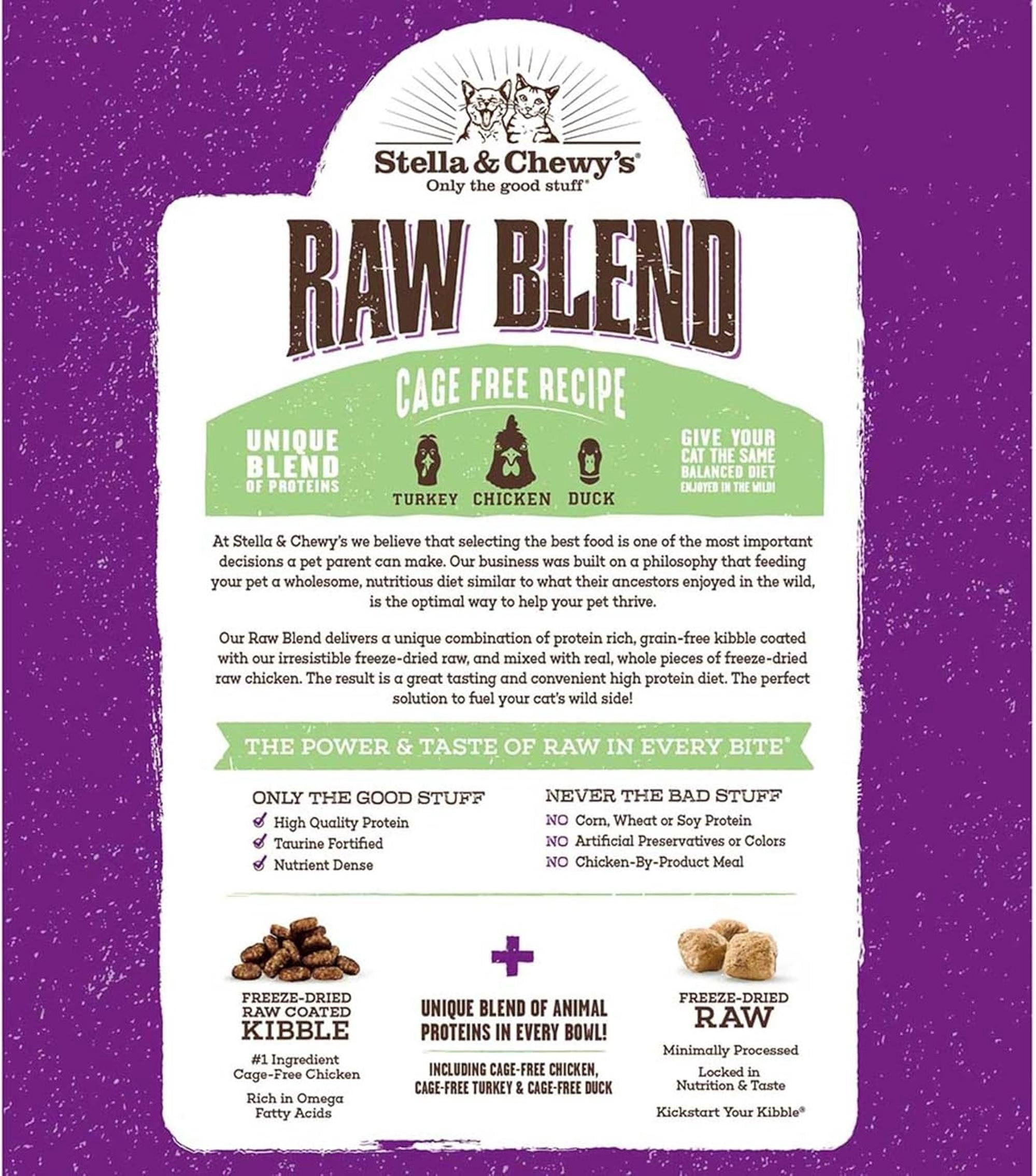 Stella & Chewy's Baked Kibble for Cats - Raw Blend Cage-Free Recipe - 2.5 Pound Bag