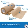 thumbnail image 3 of Henry Schein Self-Adherent Bandage Wrap, Latex Medical Wrap for Compression, 6in x 5yd, Tan, 12 Rolls, 3 of 8