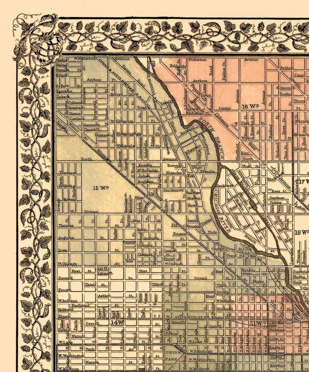 Chicago Illinois Mitchell 1870-23 x 27.70 