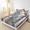 thumbnail image 4 of Feelyou Blue Lake House Queen Sheet Sets for Kids, Rustic Farmhouse Flat Sheet, Western Wooden Plank Queen Fitted Sheet, Ultra Soft Bedroom Decor, 4-Piece, 4 of 7
