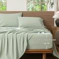 thumbnail image 6 of MooMee 100% Washed Cotton Queen Fitted Sheet Only Linen Like Textured Extra-Deep Pocket Breathable Soft 1-Piece(Sage Green, 60"x80"), 6 of 6