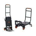 thumbnail image 2 of 2-in-1 Aluminum Hand Truck & Dolly, 300 lbs Capacity, Heavy Duty Convertible Folding Utility Cart w/Rubber Wheels - Industrial Platform Cart for Moving, 2 of 10