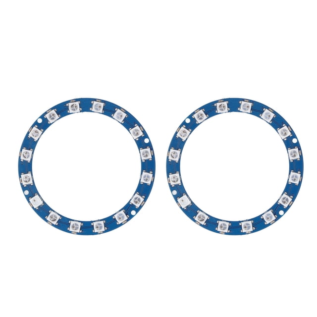 2Pcs RGB LED Ring 16 Bit Intelligent Full Color Highlight 5V Digital Port WS2812B 5050