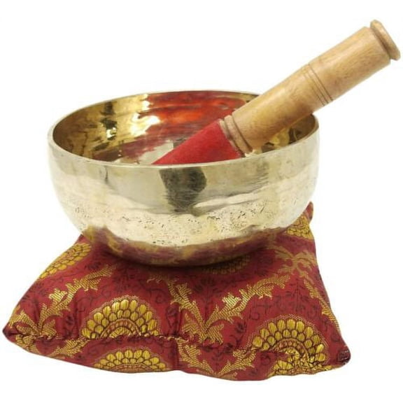 5" Handmade Crown Chatra Tibetan Singing Bowl Meditation Healing Bowl