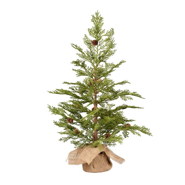 Árbol de Navidad Vickerman de Cedro y Pino 24 cm para Mesa, Sin Luces