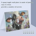 thumbnail image 4 of 2 Gang Light Switch Cover Plate Cute Cow with Butterfly Wall Plate Decorate Electrical Outlet Cover Plates 4.56”x4.48”, 4 of 8