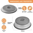 thumbnail image 5 of Vented Collapsible Microwave Splatter Cover for Food,Kitchen dish bowl Plate lid Can be Hung,Dishwasher-Safe,Fruit Drainer Basket,BPA-Free Silicone & Plastic,Grey, 5 of 9