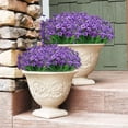 thumbnail image 6 of 10 Bundles Artificial Flowers Outdoor UV Resistant Silk Flowers No Fade Fake Outside Flowers Plastic Greenery Faux Shrubs Garden Porch Window Box Home Decoration (Purple), 6 of 15