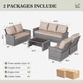 thumbnail image 6 of ELPOSUN 7 Pieces Outdoor Sectional PE Rattan Conversation Sofa Set with Gray Wicker, Beige, 6 of 6