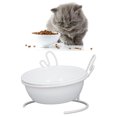 thumbnail image 1 of Cuenco para gatos cuenco elevado de cerámica para gatos evita vómitos y resbalones alimentador elevado inclinable para mascotas con estante de metal para gatos y perros ANGGREK Otros, 1 of 8
