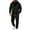 Black, variant on Men's 2 Piece Set Workout Gym Big and Tall Jogging Suit Tracksuits Sport Fleece Hoodie and Cargo Sweatpants Athletic Jogging Sweat Suits Lounge Outfit Winter Suit Sets Navy M
