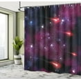 thumbnail image 5 of Ambesonne Space Shower Curtain, Stardust Meteor, 69"Wx84"L, Magenta Blue, 5 of 5