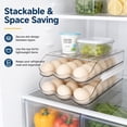 thumbnail image 3 of Maspost 2-Tier Refrigerator Egg Holder, Clear Plastic Fridge Organizer with Lid, 36-Count Capacity, 3 of 8