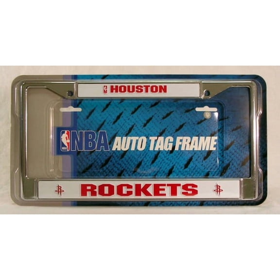 Houston Basketball Rockets Chrome Metal License Plate Frame