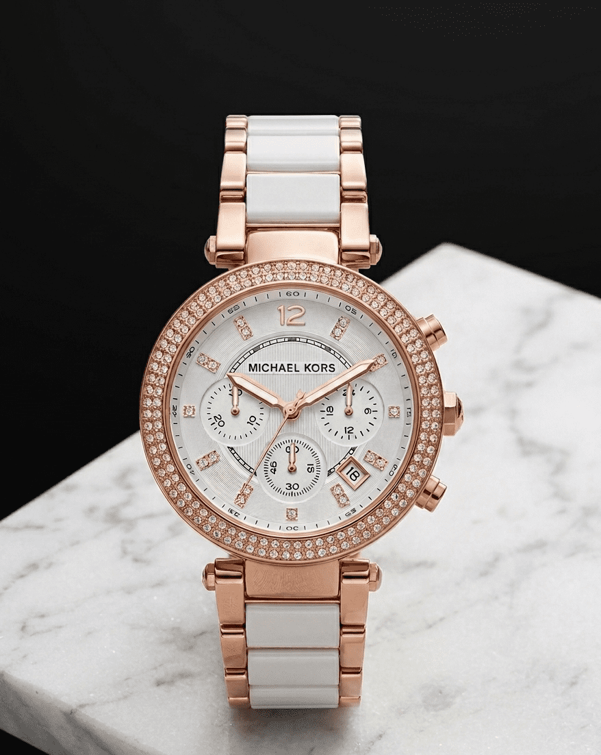 Pre-Owned Michael Kors Parker Glitz Steel 39mm Ladies Quartz  display picture 3