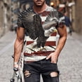 thumbnail image 2 of Mens 4th of July Shirts 250th Anniversary American Flag Eagle Short Sleeve T-Shirt Memorial Day Patriotic Tee Tops, 2 of 5