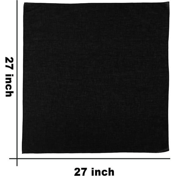 WEIFEI-Large Bandanas 27 inch Solid Color 100% Cotton Thin and Soft XL Headband Bandannas