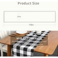 thumbnail image 2 of Buffalo Check Plaid Table Runner, Cotton Polyester Blend Classic Family Dinner Table Runners for Indoor Outdoor Parties, Christmas Events Home Decoration (Black and White, 14 x 108 Inch), 2 of 6
