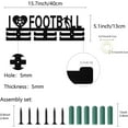 thumbnail image 2 of Football Medal Holder Soccer Medal Holder Hanger Display Wooden Rack Wall Mounted Hook Frame 30+ Football Race Competition Medals Winner Gift for Men Women Birthday Christmas 15.7x5.1inch, 2 of 7