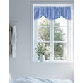 thumbnail image 4 of White Striped Tie Up Valances Curtain, Adjustable Kitchen Simple Blue Stripes Modern Style Valances for Windows Decor, Rod Pocket Short Curtains Set for Bedroom/Bathroom, 60"x18", 4 of 8