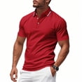 thumbnail image 2 of LRGSHF Men's Summer Polo Shirts Short Sleeve Solid Color Basic Golf Work Collared T Shirts Quick Dry Lightweight Comfortable Tops, 2 of 5