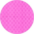 thumbnail image 1 of Ahgly Company Indoor Round Checkered Pink Modern Area Rugs, 5' Round, 1 of 4