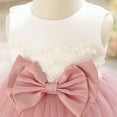 thumbnail image 6 of NAISIBABY Toddler Girls Princess Dress, Pleated Tulle Hem Sleevelss Bowknot Mesh Pageant Birthday Wedding Party Dress Pink 3T, 6 of 9