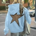 thumbnail image 2 of XIAONU Womens Hoodies Y57K Panthera Pardus Star-Patterned Trendy -Lined Hooded Sweatshirt Long-Sleeve Pullover Streetwear Hoodie Sportswear, 2 of 5