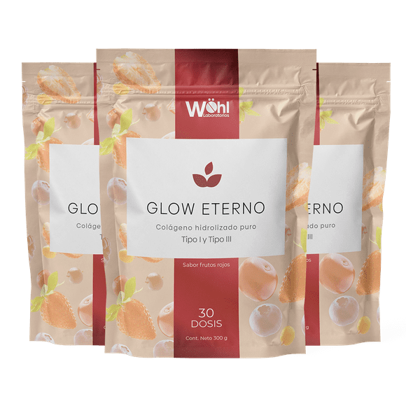 Pack de 3 Bolsas de Colágeno Hidrolizado Premium LABORATORIOS WOHL Sabor Frutos Rojos