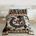 thumbnail image 2 of Manfei Cattle Hide Pattern Bedding Comforter Set,Country Farmhouse Twin Comforter Sets,Rustic Horseshoe Texas Stars Bedding Set For Men Women,Ultra Soft Home Decor Reversible,2-Piece, 2 of 8