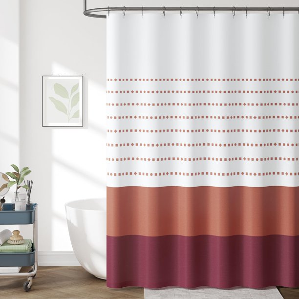 Cortina de ducha jinchan 178x183 cm impermeable degradado con 12 ganchos