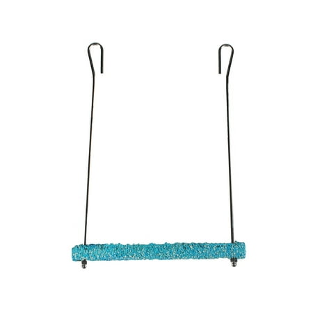 UPC: 0030172100338 | Penn-Plax Bird-Life Trimmer Plus Cement & Blue Metal Swing – Naturally Trims Nails & Beak – Small Size
