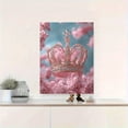 thumbnail image 5 of 1pc Elegant Light Pink Crown Canvas Art with Wooden Frame - Glam Royal Wall Decor for Living Room, Bedroom, Office, or Classroom - Indoor/Outdoor Use, Hook Mounted, Classroom Artwork | Elegant Crown, 5 of 6