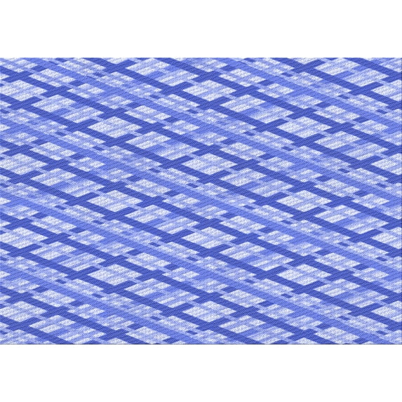 Ahgly Company Indoor Rectangle Patterned Blue Ribbon Blue Area Rugs, 4' x 6'