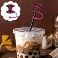 thumbnail image 2 of Valentine's Day Silicone Straw Cap Plug Adorable Cartoon Drink Cover Decoration for Festive Beverages and Party Celebrations, 2 of 9