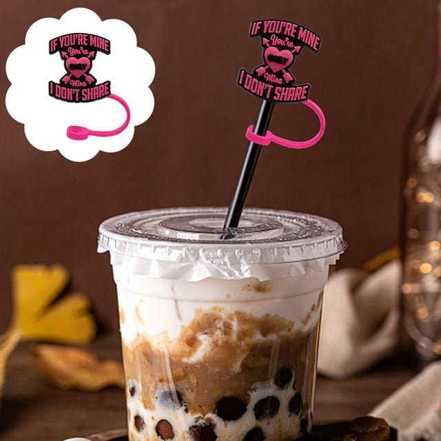 Hbdhejl Valentine'S Day Straw Cap Straw Cap Silicone Dust Cap Plug Cute Cartoon Straw Decoration