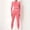 26-Pink, variant on SELONE Workout Sets for Women Two Piece Outfits Seamless Striped Hollow Yoga Clothes Hip Quick-drying Fitness Suit 27-Khaki S
