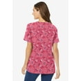 thumbnail image 2 of Woman Within Plus Size Perfect Printed Short-Sleeve V-Neck Tee, 2 of 6