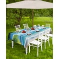 thumbnail image 4 of Outdoor Tablecloth with Umbrella Hole & Zipper, Beach Ocean Waves Rectangle Tablecloth 60x102 Inch, Summer Tropical Palm Tree Leaves Patio Table Cover Waterproof Table Cloth for Picnic/Party, 4 of 7