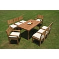 thumbnail image 4 of Grade-A Teak Dining Set: 8 Seater 9 Pc: 60" Rectangle Table And 8 Veranda Chairs (2 Arm & 6 Armless Chairs) Outdoor Patio WholesaleTeak #WMVRk, 4 of 4
