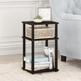 thumbnail image 3 of Mesa auxiliar Furinno Just de 3 niveles con tubo torneado Columbia Walnut, 3 of 8