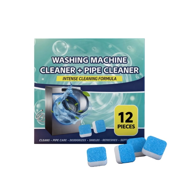 Washing Machine Cleaner Tablets, Deep Cleaning Laundry Washer Cleaner for Removing Odor and Residue, Effervescent Cleaning Tablets for Top Loader and Front Loader Washers