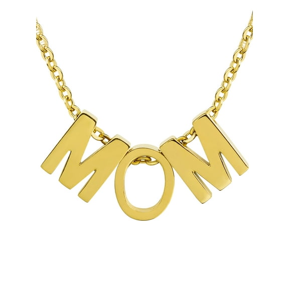 ELYA Jewelry Women's Polished 'MOM' Stainless Steel Necklace - 18"