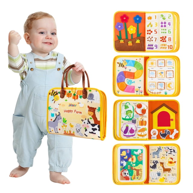 Libro de actividades Busy Book Jollybaby Montessori para niños de 3 años
