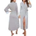 thumbnail image 1 of Lucoss Robe pour Femmes, Kimono Spa Doux Peignoir Long Léger avec Ceinture Attachée, 1 of 6